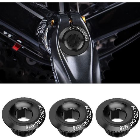 Couvre-Pédalier Noir pour Vélo en 3 Pièces avec Vis en Alliage d'Aluminium 18mm, Protection de Pédalier (1/4)