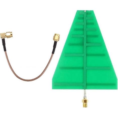 Antenne log-périodique ultra large bande UWB 1,35 GHz - 9,5 GHz, 8 x 10 cm, 5-6 dB, adaptateur SMA femelle 15 W (1/5)