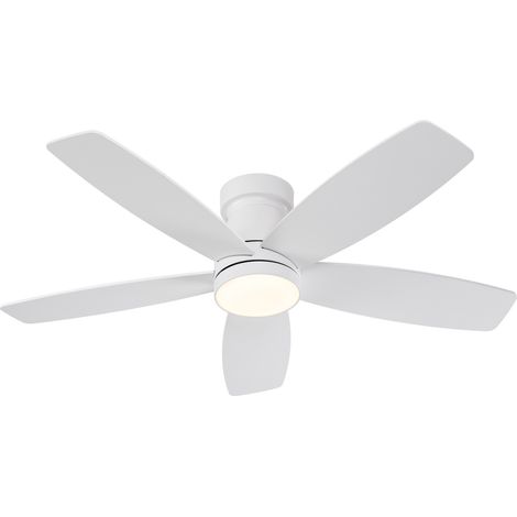 Ventilador de techo de 42 pulgadas con luz LED, mando a distancia, 3 CCT, blanco y madera (1/5)