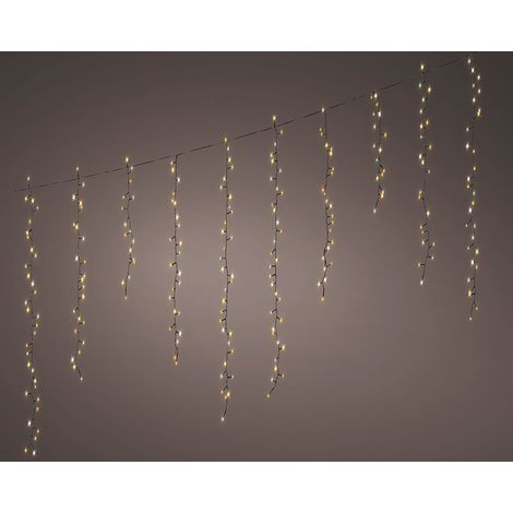 Blinkender led-Vorhang, 256 Leds, 375x60cm warmweiß. lumineo (1/2)