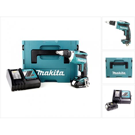 Makita DFS 452 RY1J Akku Schnellbauschrauber 18V Brushless + 1x Akku 1,5Ah + Ladegerät + Makpac