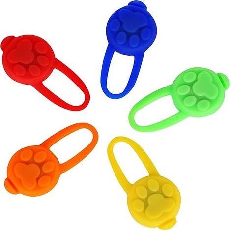 5 Pièces Pendentif Lumineux Clignotant LED, Collier LED de Silicone de Chien Collier de Lumière pour Animal, Pendentifs pour Colliers de Chien Chat (1/3)