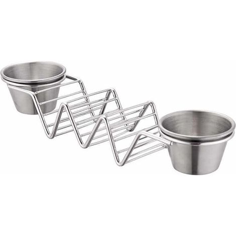 Soporte para tacos, recipiente para salsa de doble cara: Múltiples usos en el hogar (con recipientes para salsa de doble cara) (1/5)