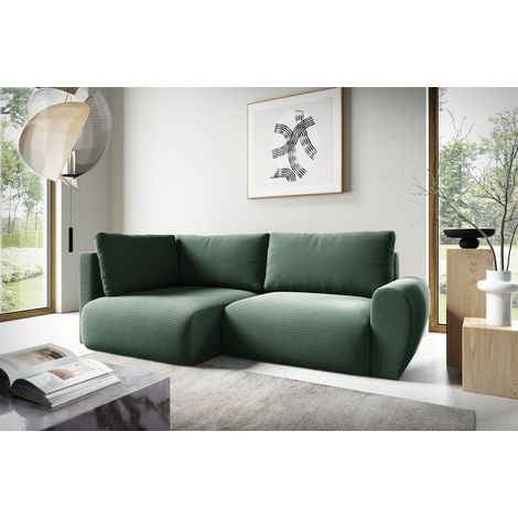 Ecksofa Schlafsofa GALAN MINI Stoff Poso Grün Ottomane Links