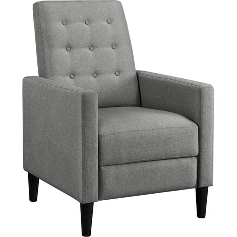 Yaheetech Poltrona Relax Reclinabile Regolabile Divano Massaggiante con Poggiapiedi da Soggiorno Camera da Letto Sedia Comfort 68,5 cm × 81,5 cm × 102,5 cm Grigio/Tessuto (1/5)