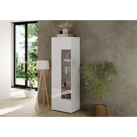 Vitrine moderne 60 cm laquée blanc brillant Janeiro (1/5)