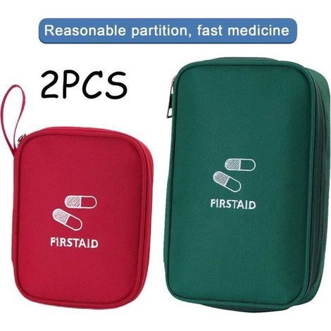 HONORNIC - Trousse de Secours,Mini Trousse de Premiers soins étanche,Trousse Pharmacie Voyage Portable,Sac de Rangement de Médicaments Vide (1/4)