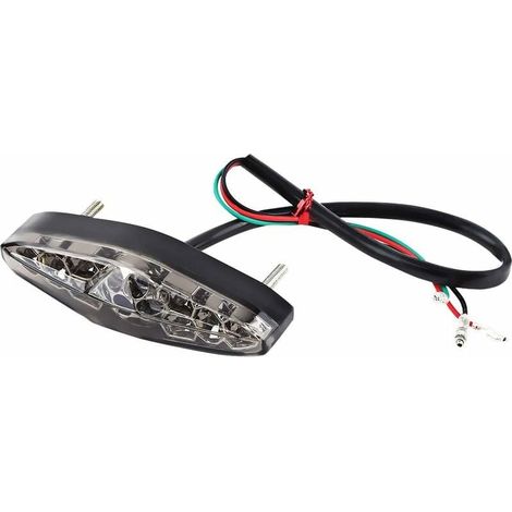 Feux Arrières de Frein de Moto Universelle Phare Arrière LED moto 12V 15 LED Arrêt de Frein Feux de Frein Arrière de Moto Feux de Stop(Smoke) (1/5)
