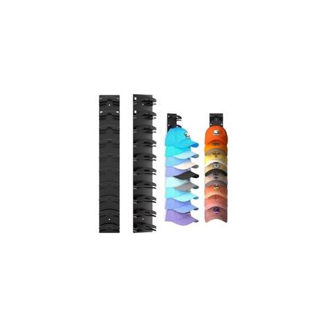Lot de 2 porte Casquette, Range Casquette Mural Avec Adhésif Puissant Pouvant Contenir Jusqu'à 20 Chapeaux, support casquette Multicouche Avec 2 Options de Montage (1/5)