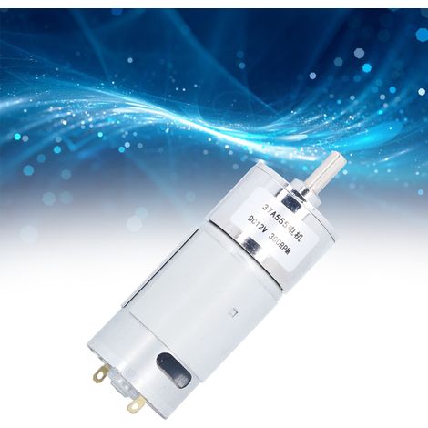 Moteur à engrenages CC 37A555, 12 V CC, 300 tr/min (1/5)