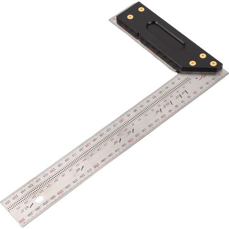 Équerre de précision 300 mm en acier inoxydable, marqueur d'angle multifonctionnel pour la construction en bois (1/5)
