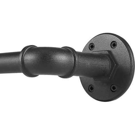 Tringle Rideau Noire, Tringle Rideau Obscurcissant, Pour Rideaux à Oeillets, Rail Rideaux Montage Mural et au Plafond, Barre de Rideau Extensible 88-188cm.(88-188cm) (1/3)