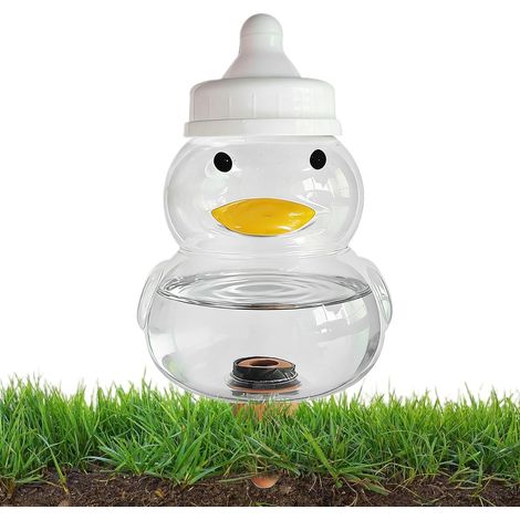 Ampoule d'arrosage automatique des plantes en forme de canard (500 ml) – Joli distributeur d'eau avec pointe en terre cuite, arrosage jusqu'à 6 jours (1/5)