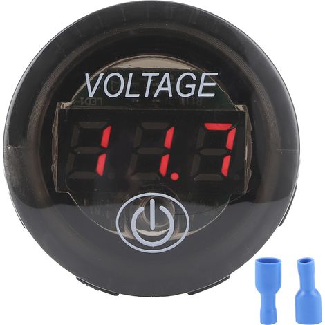 Akozon Universelles LED-Digitalvoltmeter für 12V-24V Autobatterien mit Berührungsschalter – wasserdicht und flammhemmend (Rot)