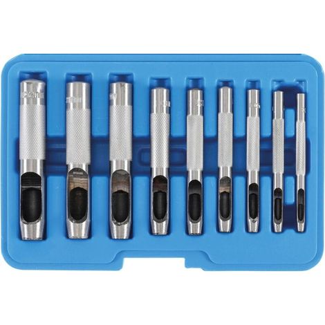 Emporte-pieces Rond - 3 mm à 12 mm - Pour Bois Cuir Metal Carton - Lot de 9 Pièces (1/2)
