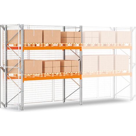 Scaffalatura sicura per pallet 2 piani - Altezza 3000mm - Lunghezza 3300mm - RAYPALSE/2N/3033