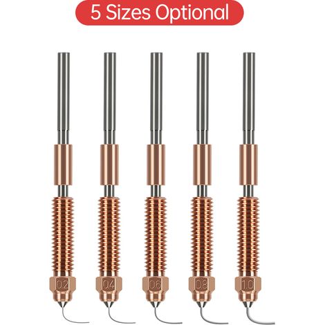 Buse imprimante 3D 0,8 mm CZ acier trempé revêtu cuivre compatible Creality K1C/K1 Max/Ender 3 V3, buse bimétallique intégrée gorge titane haute vitesse (1/5)