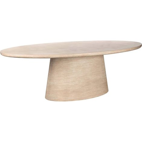 Table de salle à manger faux travertin élégante - Beige clair élégant (1/5)