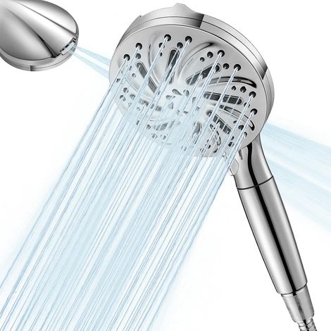 Duschkopf mit Filter, Duschkopf Wassersparend, Hochdruck Duschkopf mit 10 Strahlarten, Handbrause Dusche mit Filtration in 15 Schichten, für Entfernen vom harten Wasser, Rest-Chlor, Bakterien (1/5)