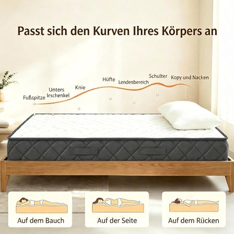 Matelas 90x190 une place, mousse mémoire, literie compacte, couchage confortable, livré seul (sans surmatelas). (1/5)