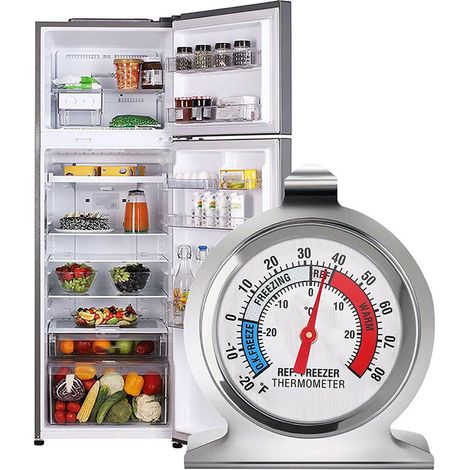 Thermomètre de réfrigérateur en acier inoxydable, thermomètre de congélateur, thermomètre de congélateur, thermomètre de congélateur (1/5)