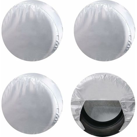 Lot de 4 housses de pneus pour camping-car – Protection UV imperméable – Ajustement pour diamètre 30'-32' – Installation rapide avec cordon élastique