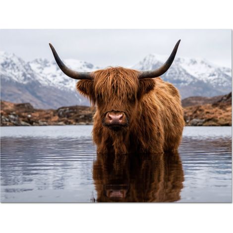 CRÉDENCE CUISINE Highlander écossais - Marron - Eau 80x60 cm (1/3)