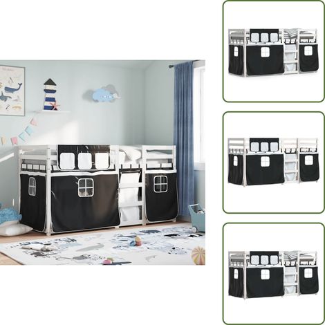 The Living Store Lit superposé sans matelas 90x200 cm bois de pin massif - Lit Superpose - Lit Enfantine - Lit Design - Meuble Enfant - Chambre Enfant