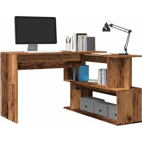 Eckschreibtisch Altholz-Optik 200,5x50x76 cm Holzwerkstoff