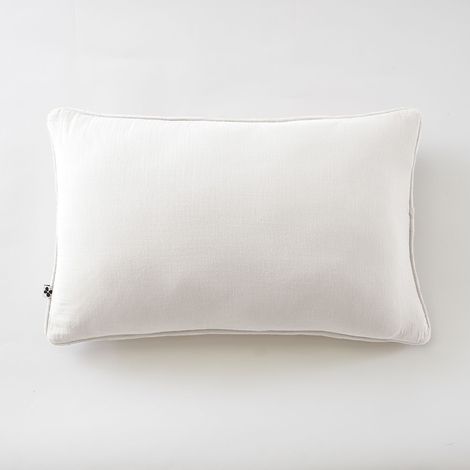Coussin déhoussable 40 x 60 cm – Gaze de coton unie GAÏA Blanc (1/3)