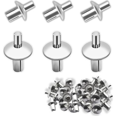 150 Rivets, 5x11mm Tête Ronde, Aluminium, Expansion Frapper, Métal Bois Plastique (1/5)