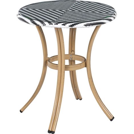 Outdoor Bistrotisch RIFREDDO 70 cm 70 cm Glas Schwarz