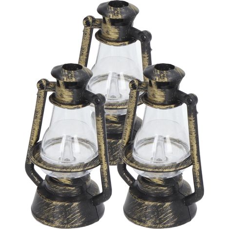 3er-Set Puppenhaus-Petroleumlampen im Retro-Stil zum Selberbauen, beleuchtete Miniatur-Petroleumlampen für Puppenhäuser im Maßstab 1:12 und 1:6 zur Dekoration (1/5)
