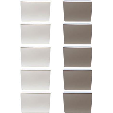 SET 5 SCARPIERE BIANCHE + 5 SCARPIERE TORTORA 51 X 17 X H39 CM (1/5)