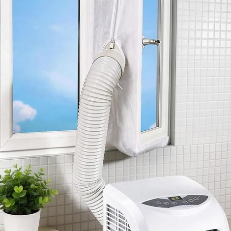 Kit de joint de fenêtre pour climatiseur 3m, Kit de joint de fenêtre pour climatiseur avec double zip et attache adhésive pour fenêtre de climatiseur portable, compatible avec sèche-linge, pour (1/5)