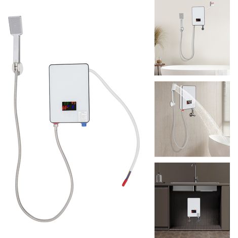 【Chauffage et ventilation】Chauffe-eau électrique 220V 6500 W avec écran tactile - 30 à 55 °C - Mini chauffe-eau électrique instantané avec contrôle intelligent de la température et protection d'arrêt (1/5)
