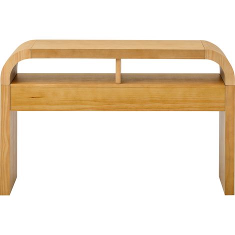 Consola moderna de MDF color natural con 2 cajones y patas regulables (1/5)