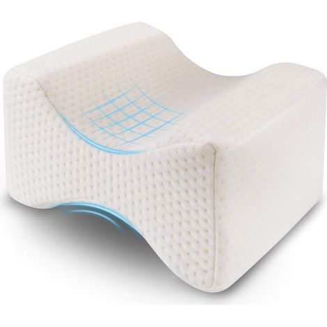 Oreiller pour les jambes pour un meilleur maintien de la colonne vertébrale, oreiller en mousse à mémoire de forme pour les genoux, idéal pour soulager la sciatique et les personnes dormant sur le côt (1/5)