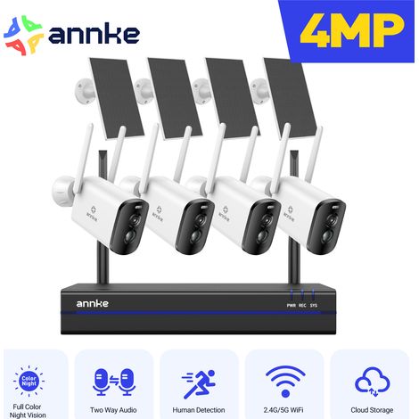 Caméra de sécurité solaire sans fil 4MP – Détection humaine PIR – Vision nocturne couleur – Audio bidirectionnel – IP65 étanche – Sannce (1/5)