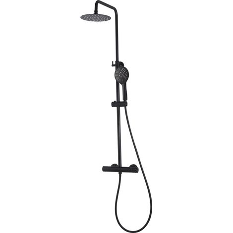 Duschsäule Thermostat Highline Pro inkl. Regendusche und Handbrause Schwarz Matt (1/5)