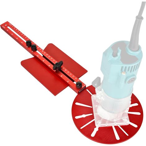 1 Gabarit De Découpe Circulaire, Support Rainurage Alliage Aluminium, Double Échelle Métrique Pouces, Pour Toupie Et Défonceuse (1/5)