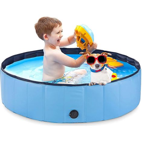 Piscine pliable pour chiens 120 x 30 cm, 48 x 12 pouces, pour chiens de grande et moyenne taille, en PVC portable. (1/2)