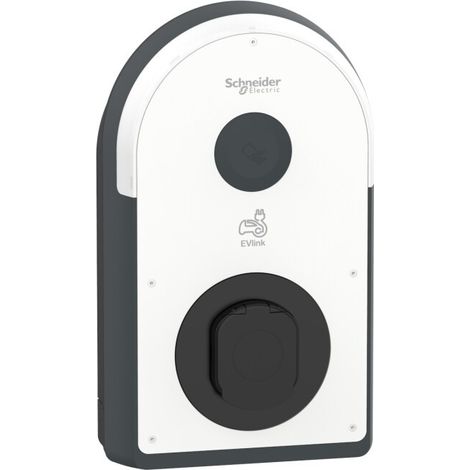 Schneider Pro AC Wallbox, 22kW, T2S Steckdose FI Typ B-EV, IP55, IK10, NFC/RFID Reader, EVB3S22N4B