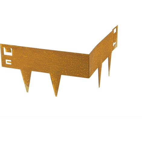 Bordure en acier corten à angle droit extérieur flexible 16 cm -