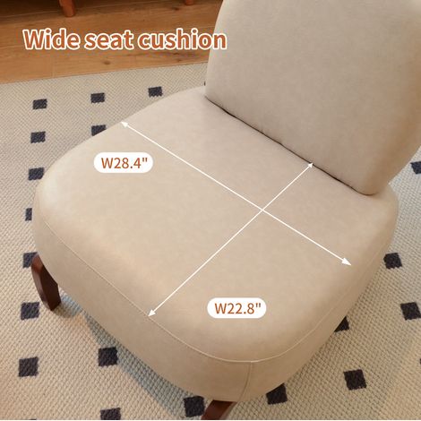 Poltrona decorativa senza braccioli in velluto con gambe in legno color cammello MODENUIT (1/5)