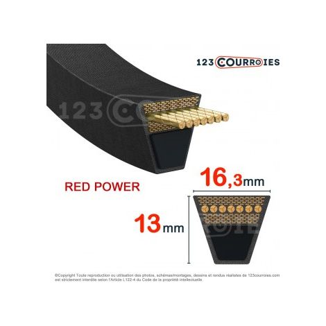 Courroie trapézoidale lisse Optibelt Red Power 3 SPB6300 Ld