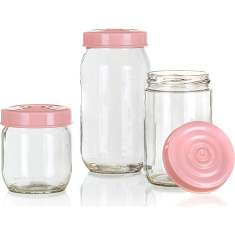 Linzi-Glasgefäße, 3 Stück, rosa (1/3)