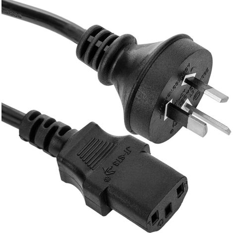1 câble d'alimentation AS/NZS-3112-1 vers C13, 1,8 m, noir, pour ordinateurs et équipements en rack (1/5)