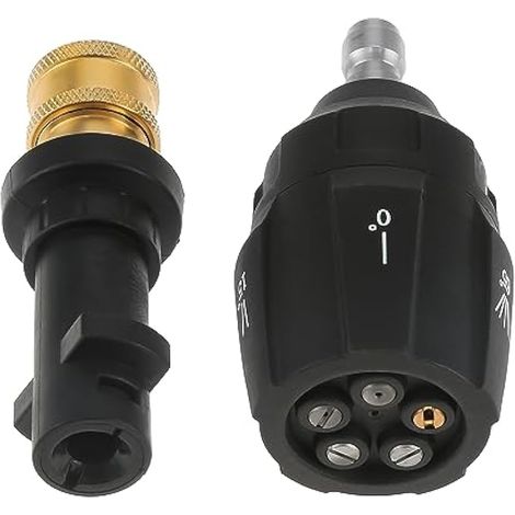 Buse de pulvérisation 5 en 1 pour nettoyeur haute pression avec raccord rapide de 6,35 mm, adaptateur à connexion rapide avec buse de nettoyeur haute pression 5 en 1 multi-degrés, pour