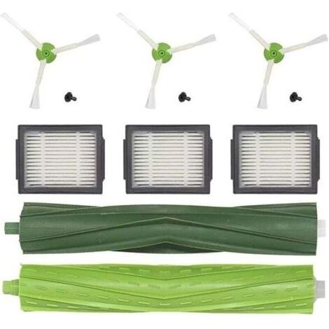 Pièces de rechange pour iRobot Roomba i6 i7 i3 i4 i8 E5 E6 Filtre d'aspirateur pour Roomba i3+ i7+ i8+ j7 j7+ Plus Accessoires pour brosse latérale de filtre Roomba, brosses en caoutchouc multi-surfac (1/5)